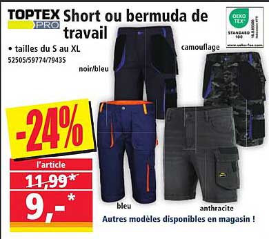 Short ou bermuda de travail