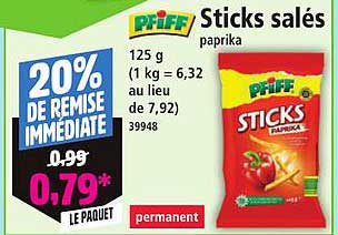 Sticks salés paprika