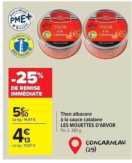 Thon albacore à la sauce catalane LES MOUETTES D'ARVOR