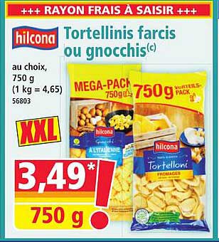 Tortellinis farcis ou gnocchis