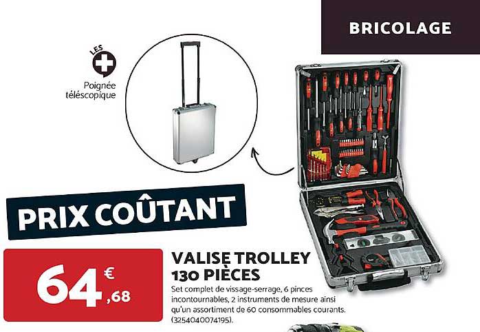 VALISE TROLLEY 130 PIÈCES