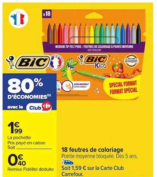 18 feutres de coloriage