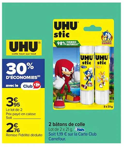 2 bâtons de colle Lot de 2 x 21g
