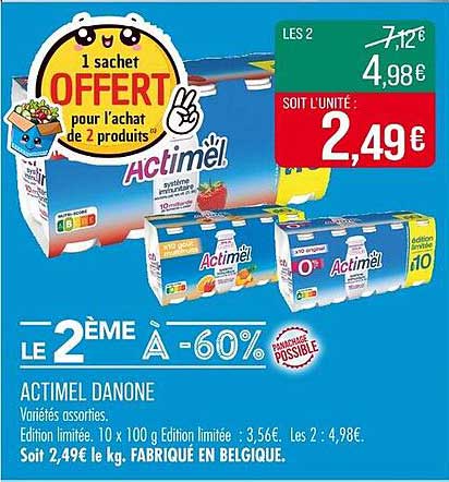 ACTIMEL DANONE - LE 2ÈME À -60%