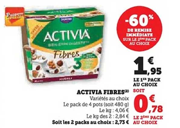 ACTIVIA FIBRES - Varietés au choix