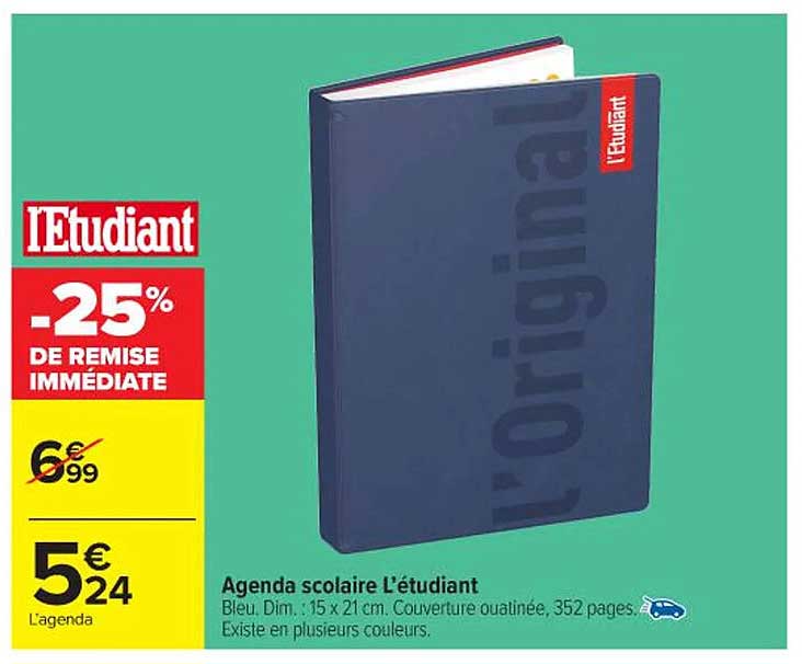 Agenda scolaire L’étudiant