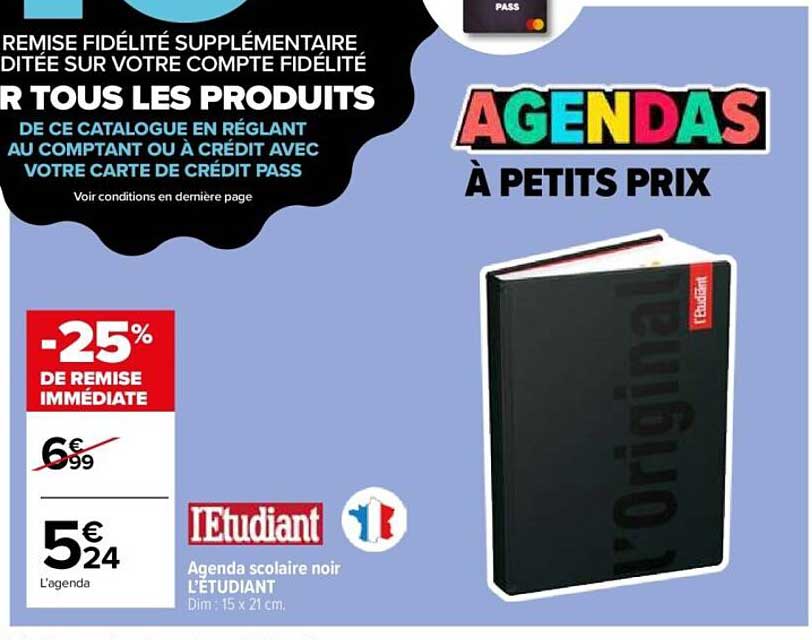 AGENDAS À PETITS PRIX