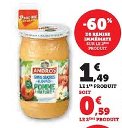 ANDROS - Compote Pomme Nature