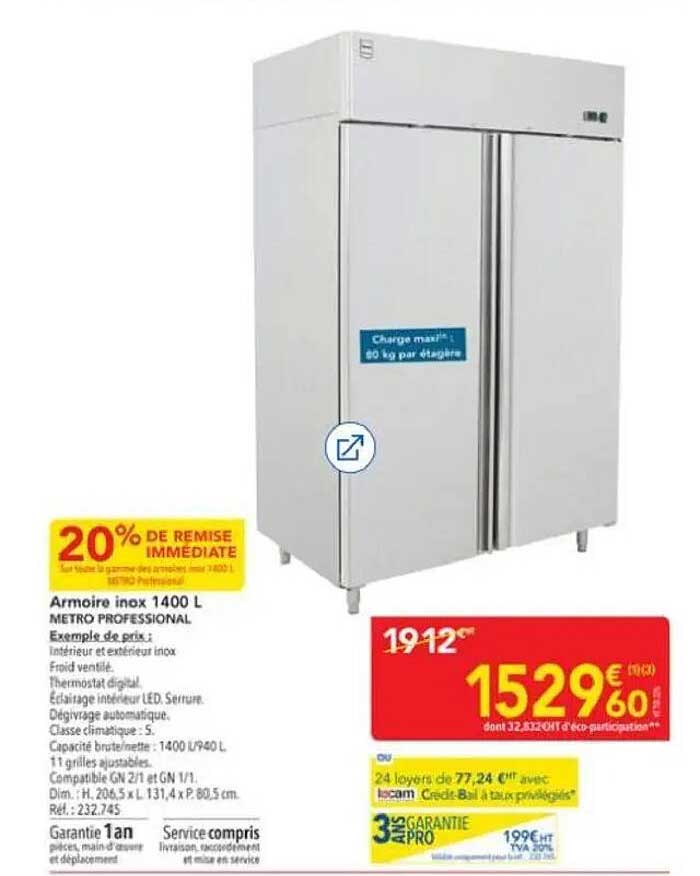 Armoire inox 1400 L METRO PROFESSIONAL