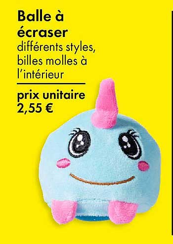 Balle à écraser différents styles, billes molles à l’intérieur
