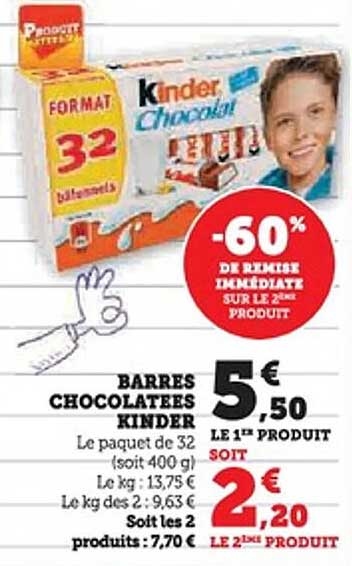 BARRES CHOCOLATEES KINDER