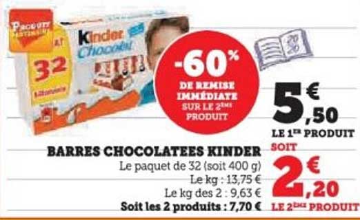 BARRES CHOCOLATEES KINDER