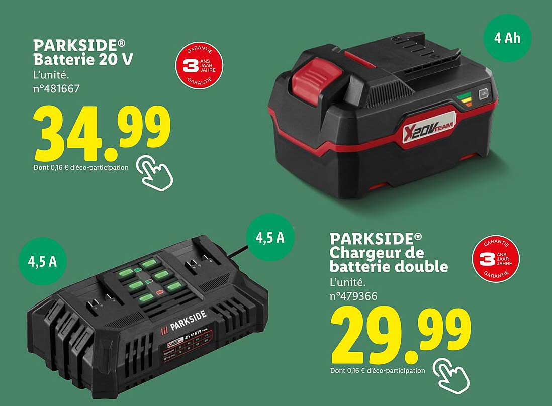 Batterie 20 V et Chargeur de batterie double