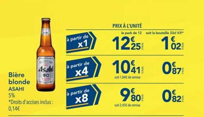 Bière blonde ASAHI 5%