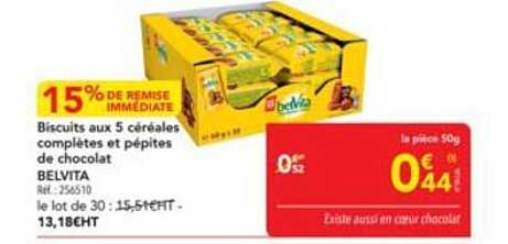 Biscuits aux 5 céréales complètes et pépites de chocolat