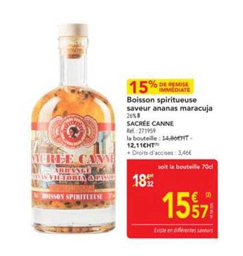 Boisson spiritueuse saveur ananas maracuja