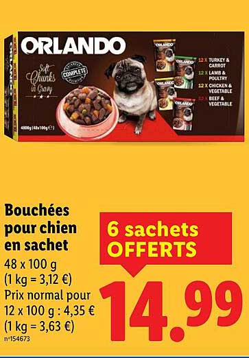 Bouchées pour chien en sachet