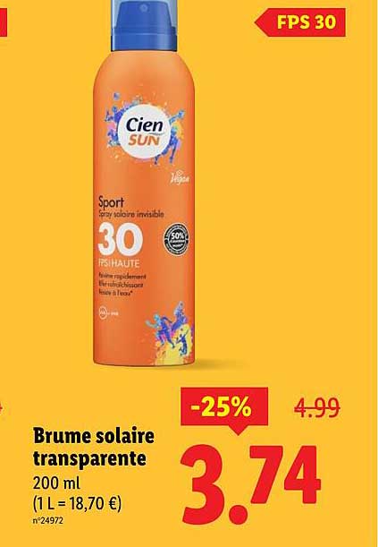 Brume solaire transparente 200 ml