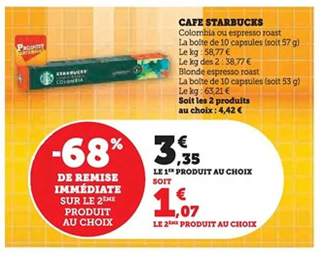 CAFE STARBUCKS Colombie ou espresso roast