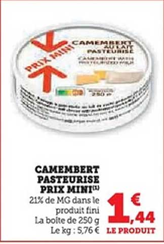 CAMEMBERT PASTEURISE PRIX MINI