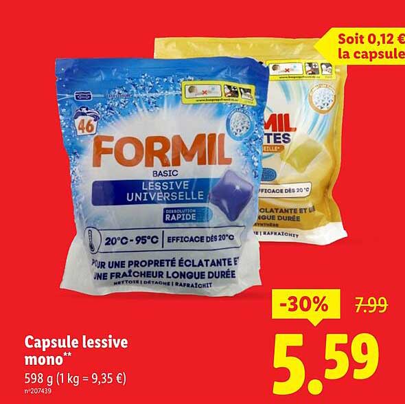 Capsule lessive mono**