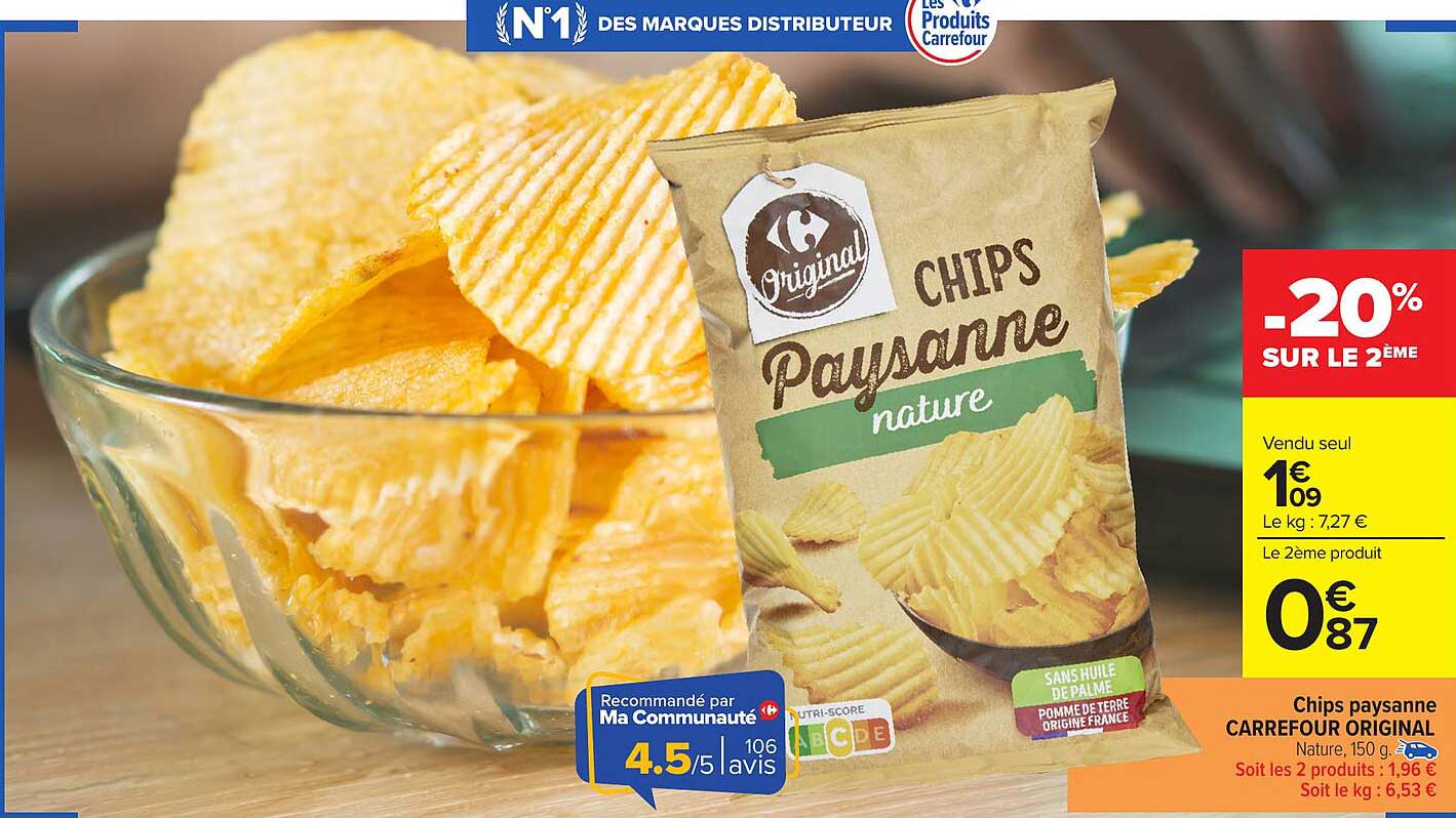 Chips paysanne nature