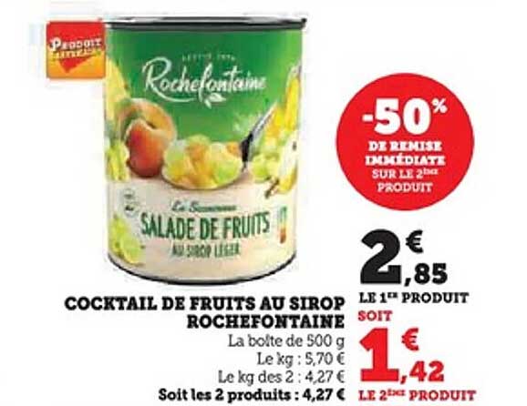 COCKTAIL DE FRUITS AU SIROP ROCHEFONTAINE