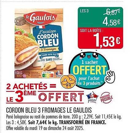 Cordon Bleu 3 Fromages Le Gaulois