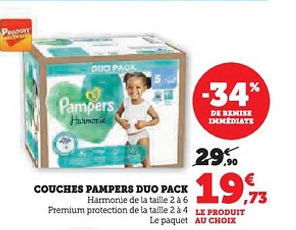 COUCHES PAMPERS DUO PACK