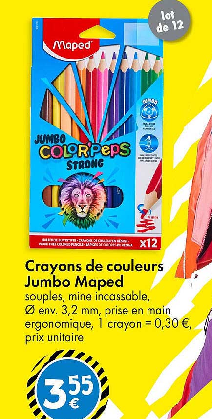 Crayons de couleurs Jumbo Maped