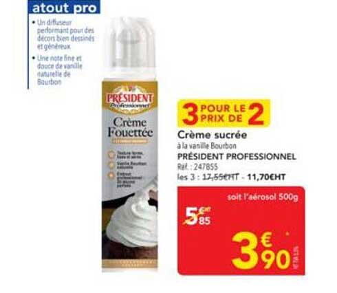 Crème Fouettée à la vanille Bourbon Président Professionnel