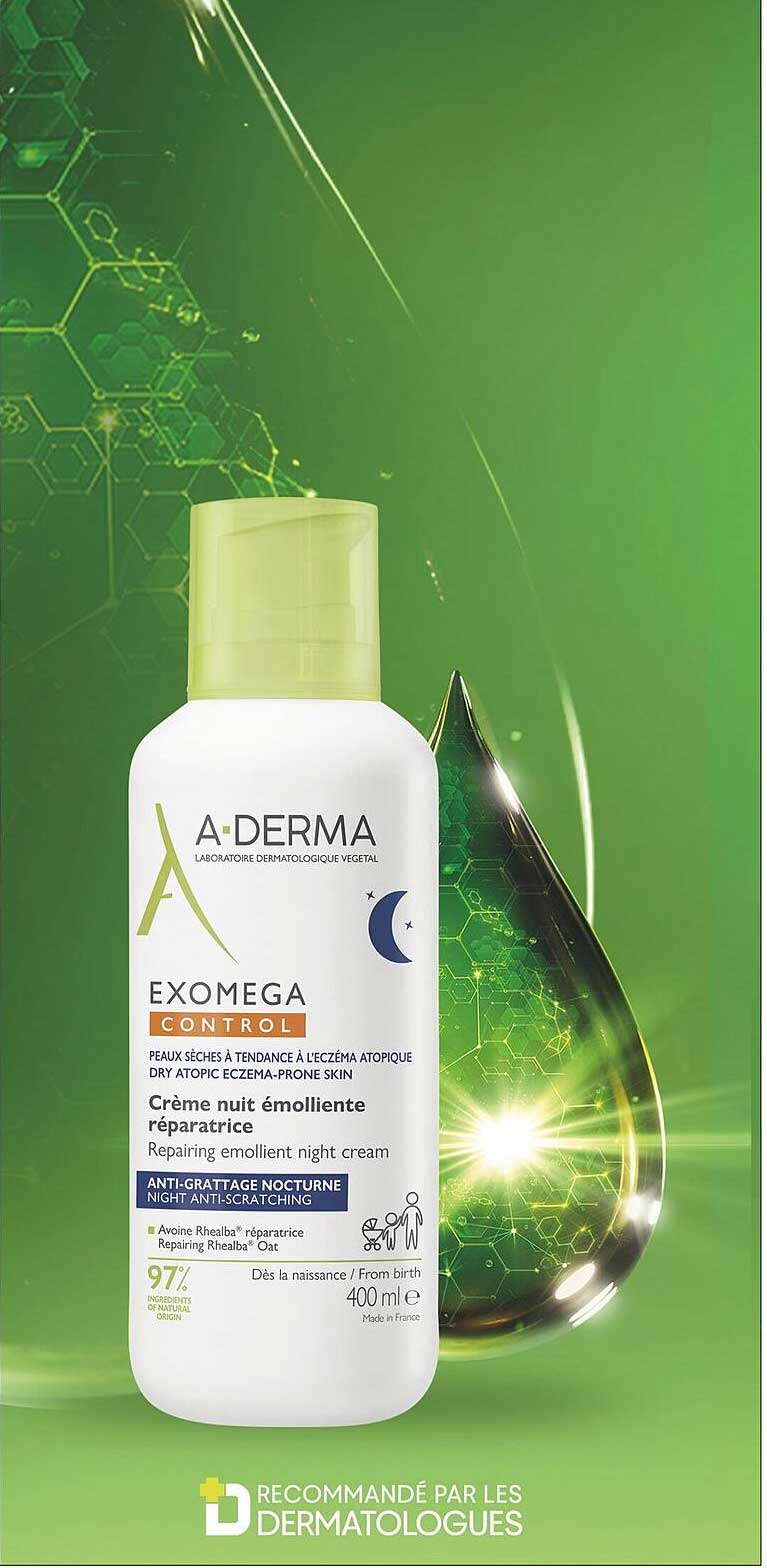 Crème nuit émolliente réparatrice A-Derma Exomega Control