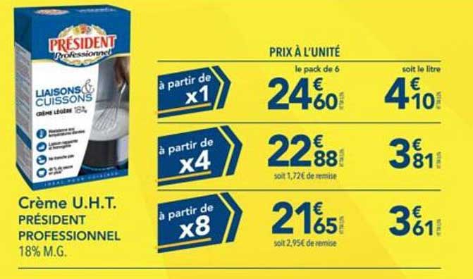 Crème U.H.T. PRÉSIDENT PROFESSIONNEL 18% M.G.