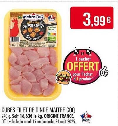 Cubés filet de dinde Maître Coq