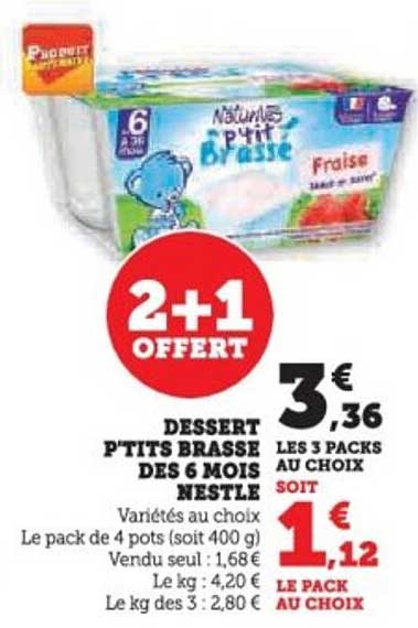 DESSERT P'TITS BRASSE DES 6 MOIS NESTLÉ