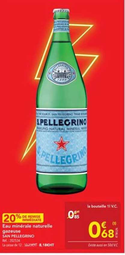 Eau minérale naturelle gazeuse SAN PELLEGRINO