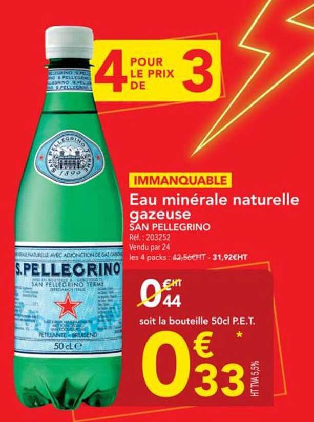 Eau minérale naturelle gazeuse SAN PELLEGRINO