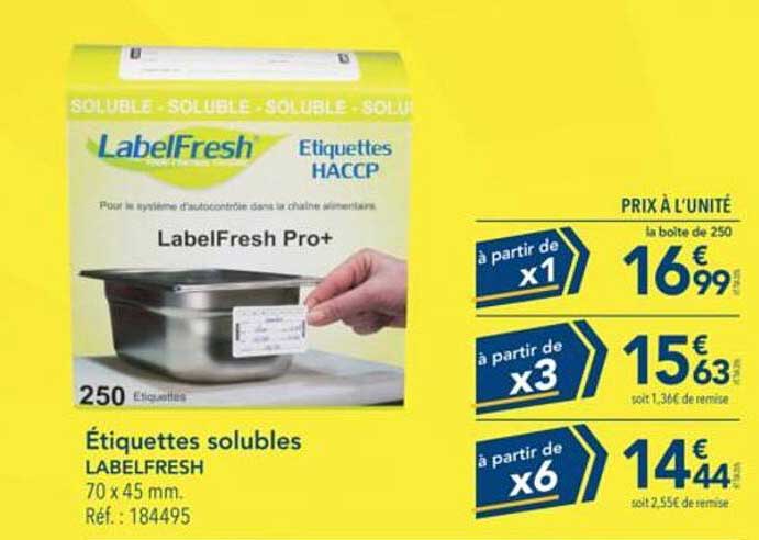 Étiquettes solubles LABELFRESH