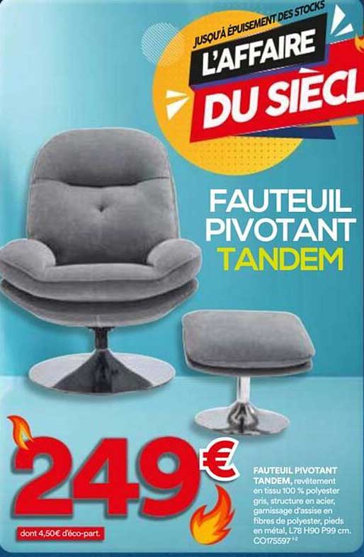 FAUTEUIL PIVOTANT TANDEM