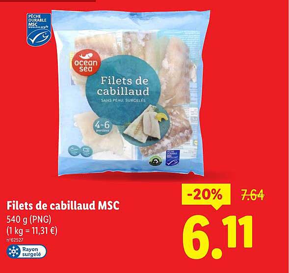 Filets de cabillaud MSC