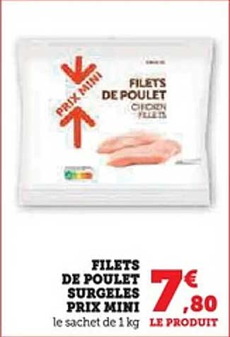 FILETS DE POULET SURGELES PRIX MINI