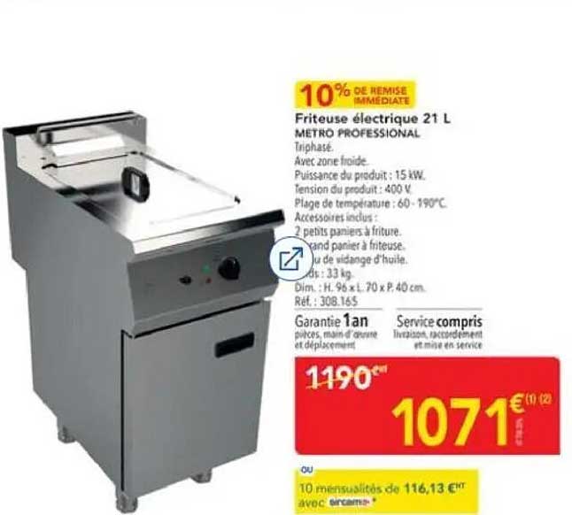 Friteuse électrique 21 L METRO PROFESSIONAL