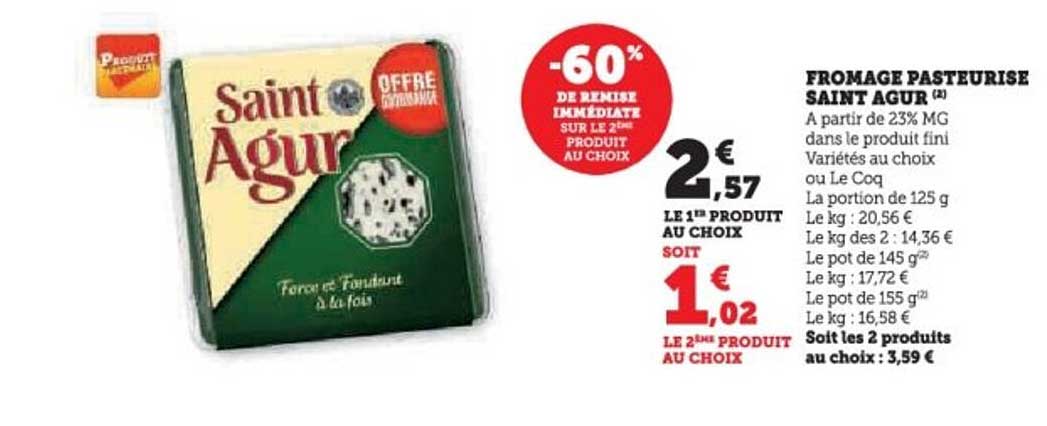 FROMAGE PASTERUISE SAINT AGUR