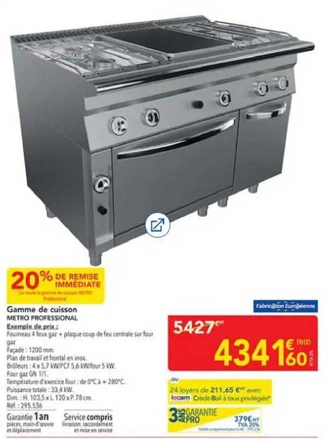 Gamme de cuisson METRO PROFESSIONAL