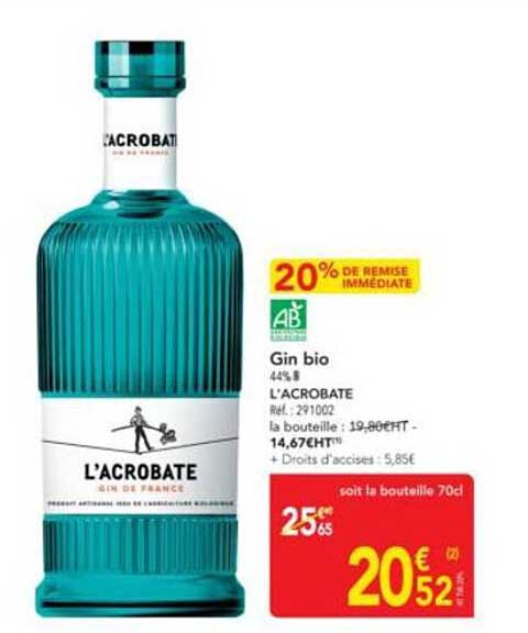 Gin bio L'ACROBATE 70cl