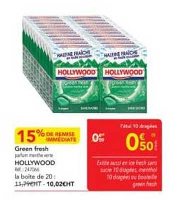 Green fresh parfum menthe verte HOLLYWOOD