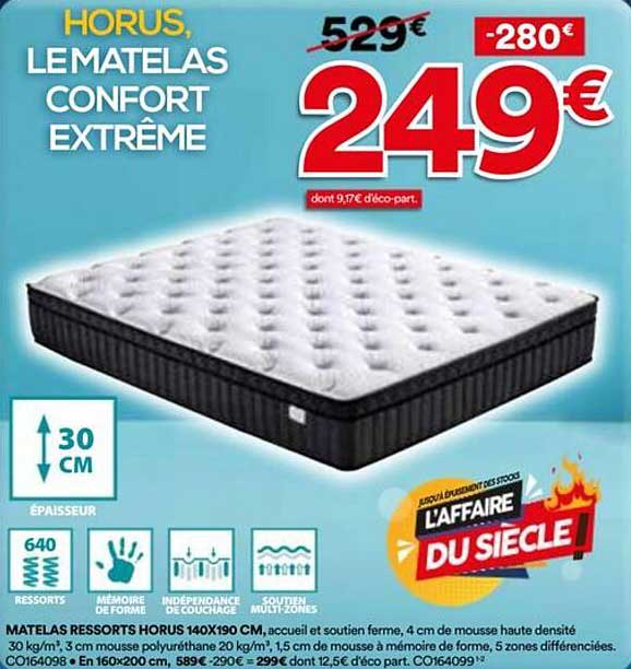HORUS, LE MATELAS CONFORT EXTRAORDINAIRE