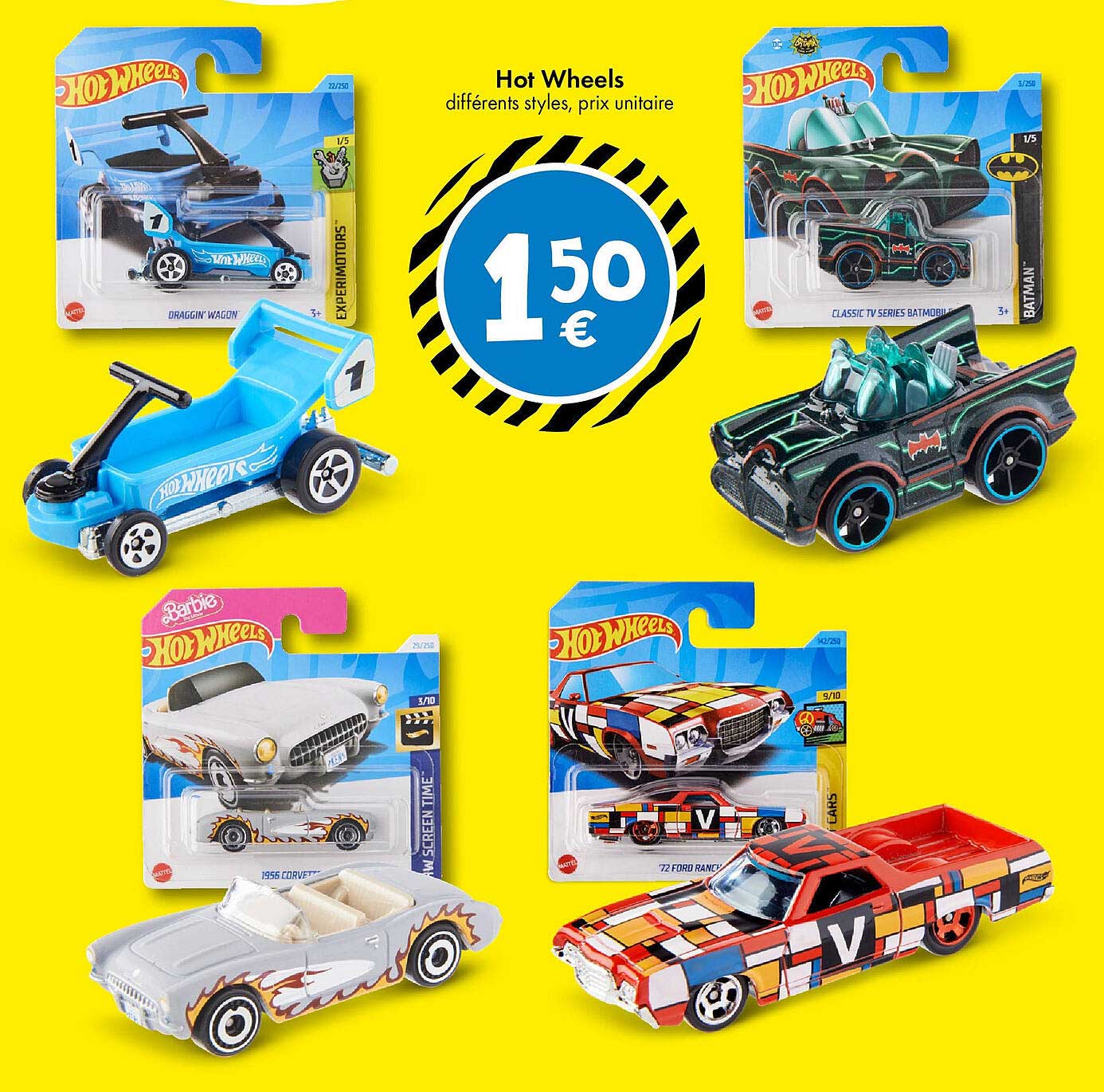 Hot Wheels différents styles, prix unitaire