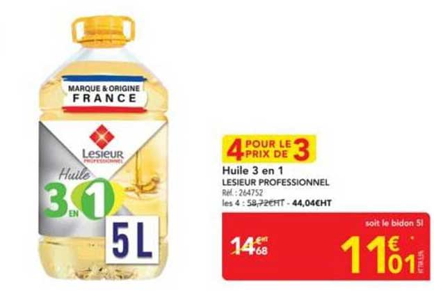 Huile 3 en 1 LESIEUR PROFESSIONAL 5L