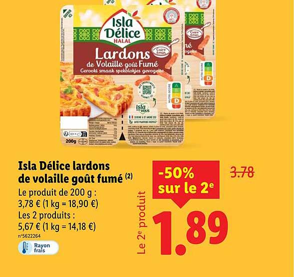 Isla Délice lardons de volaille goût fumé